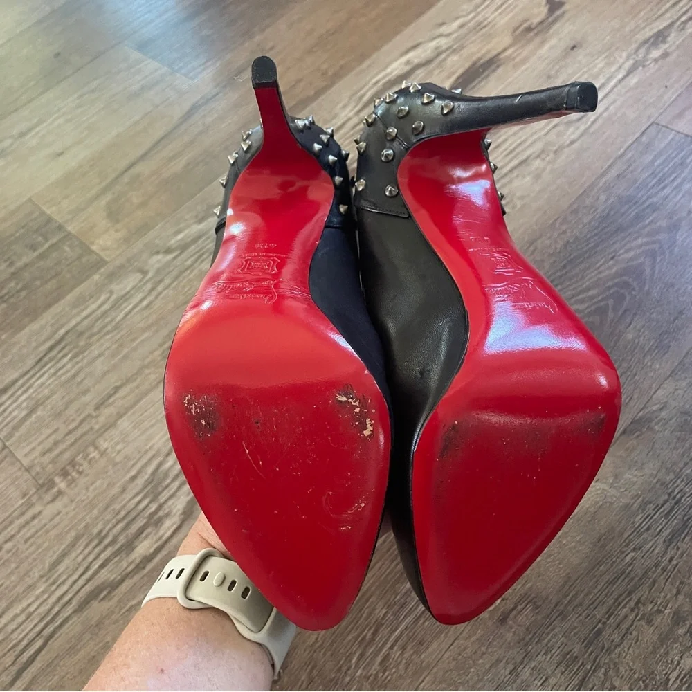 Christian Louboutin spiked rock goth rebel heels 41 1/2 - Picture 7 of 11
